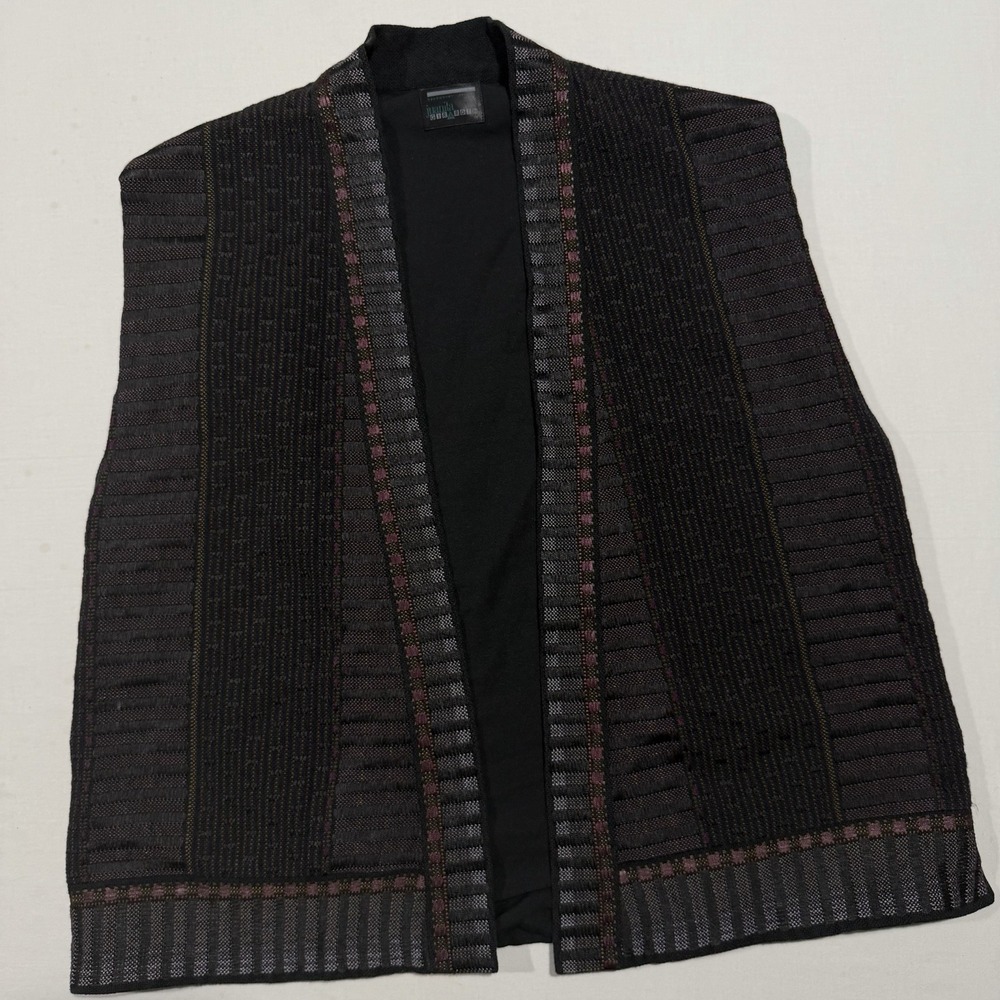 Juanita Girardin Handwoven Vest Womens Wearable Art Taos NM Lagenlook Open Front